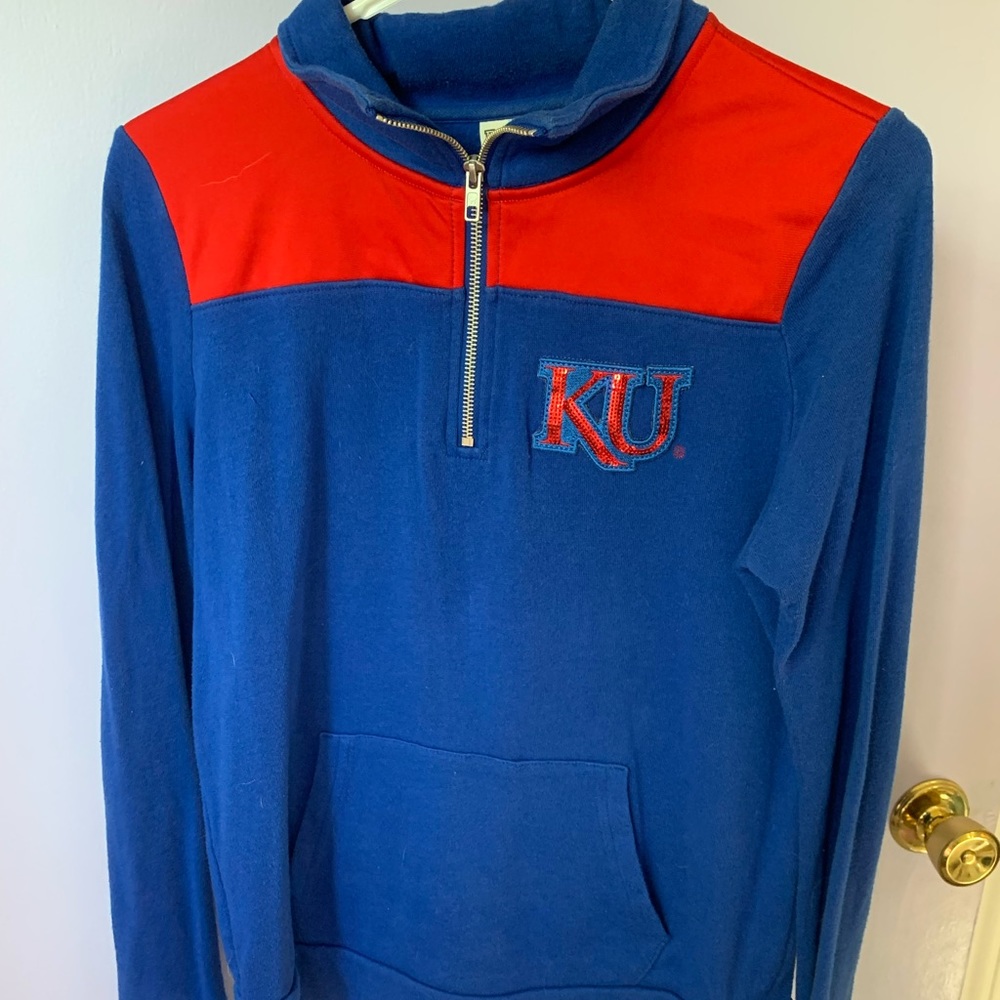 Kansas University PINK pullover quarter zip